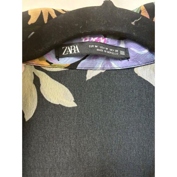 Zara Floral Silk Tie Dress (Sz Medium) - Picture 5 of 5